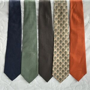 Vintage 90s Silk Tie Lot - 5 Micro Dot Geometric: Geoffrey Beene & More